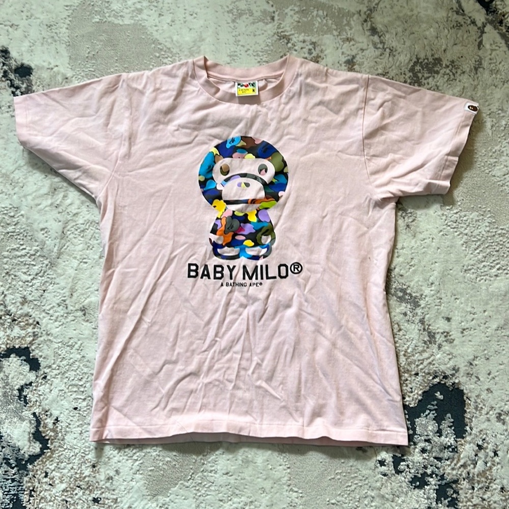 Bathing Ape baby Milo t-shirt sz M. Pink